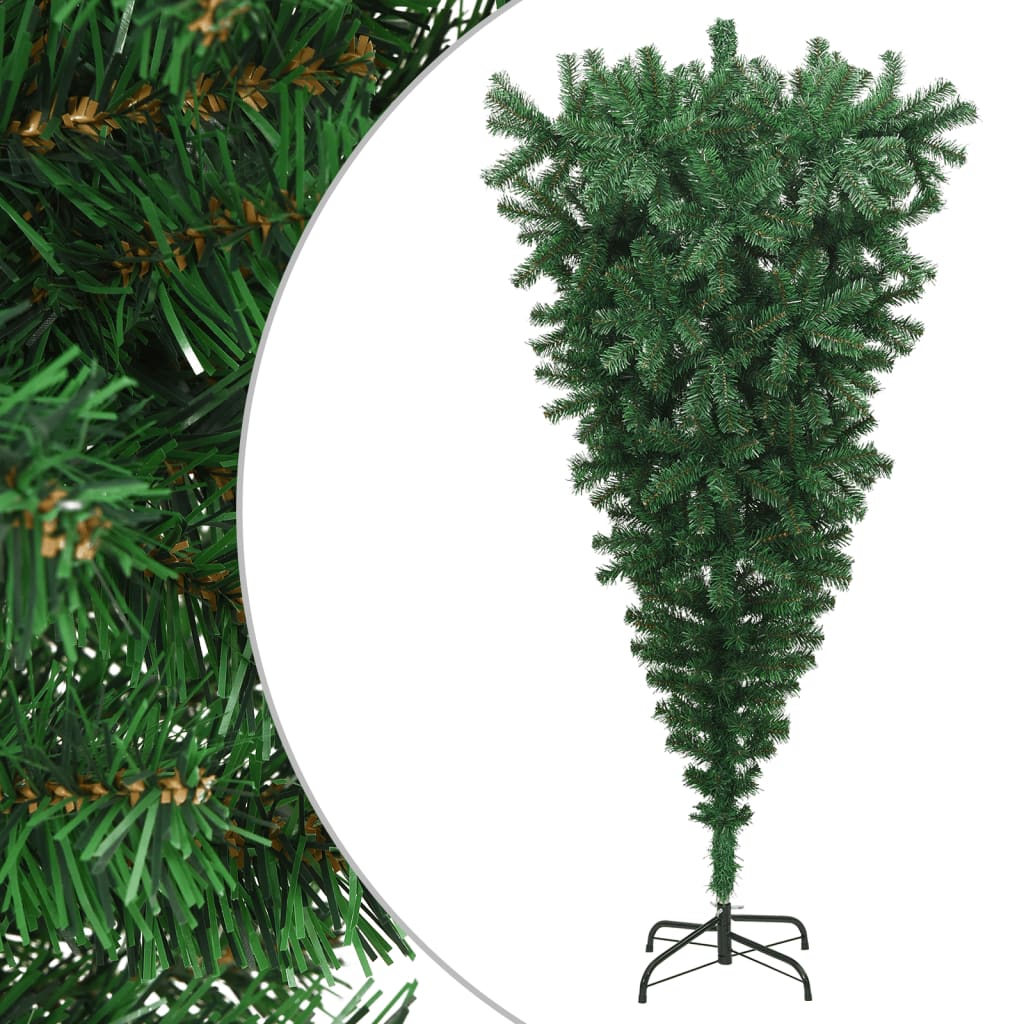 Upside-down Artificial Christmas Tree with Stand Green 240 cm