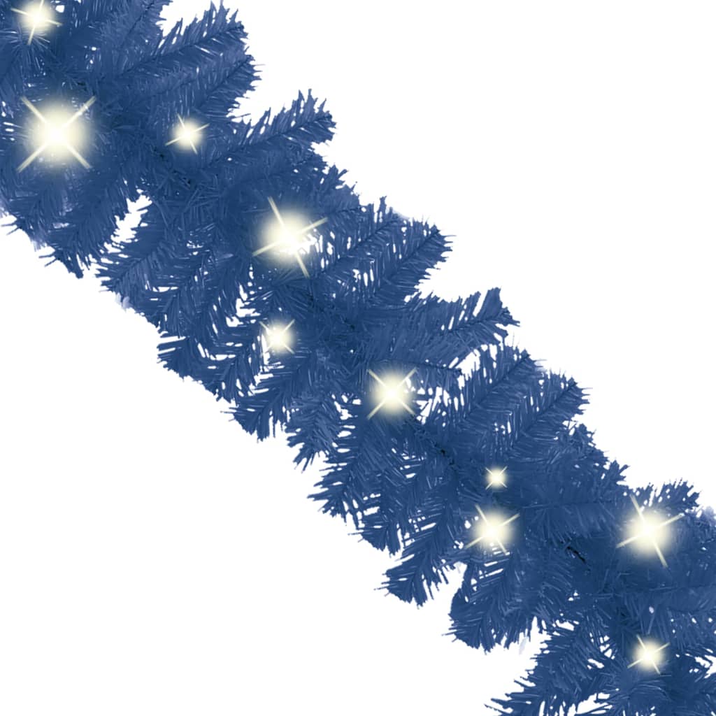 Christmas Garland with LED Lights 5 m Blue