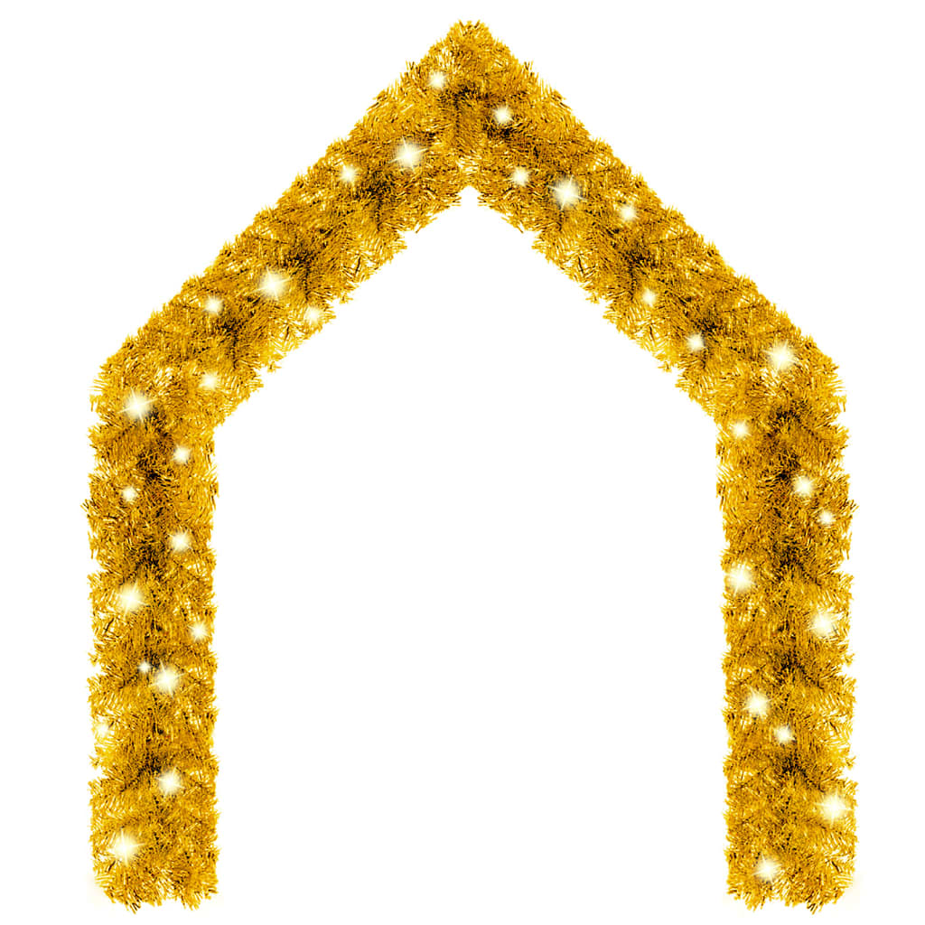 Christmas Garland with LED Lights 5 m Gold