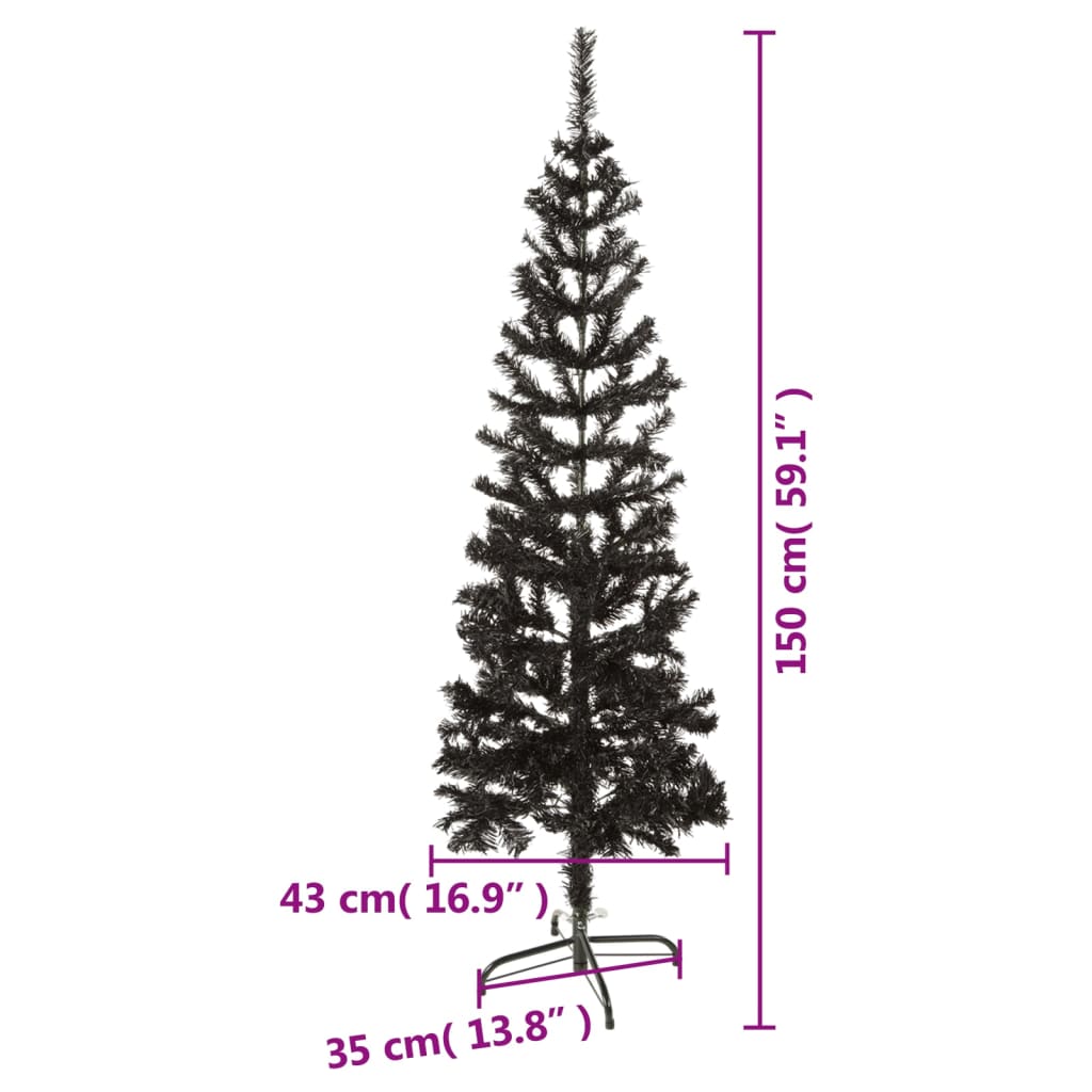 Slim Christmas Tree Black 150 cm