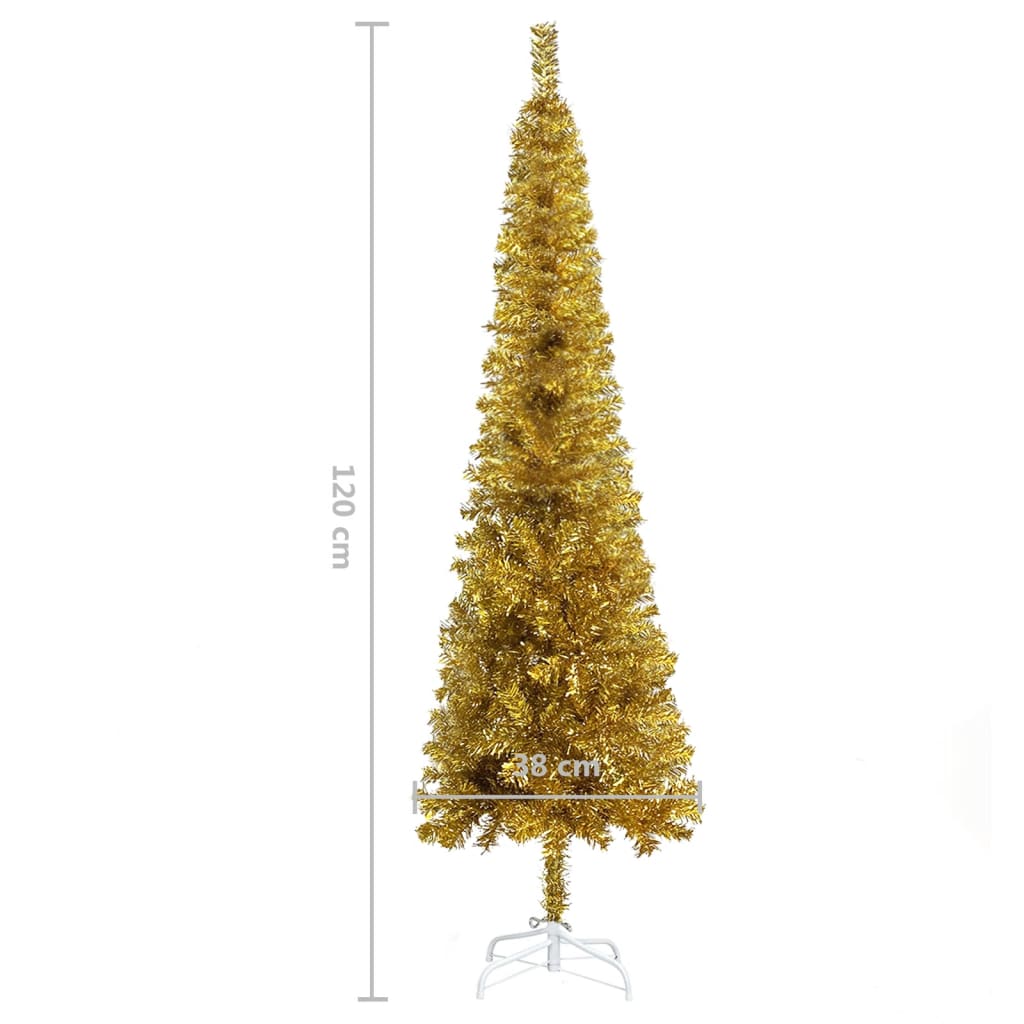 Slim Christmas Tree Gold 120 cm