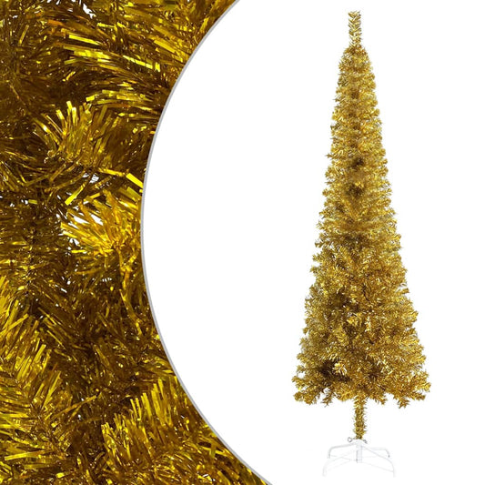 Slim Christmas Tree Gold 210 cm