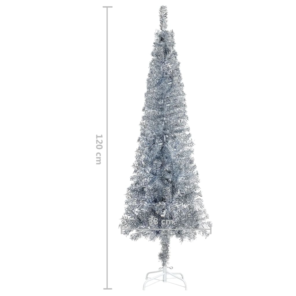 Slim Christmas Tree Silver 120 cm