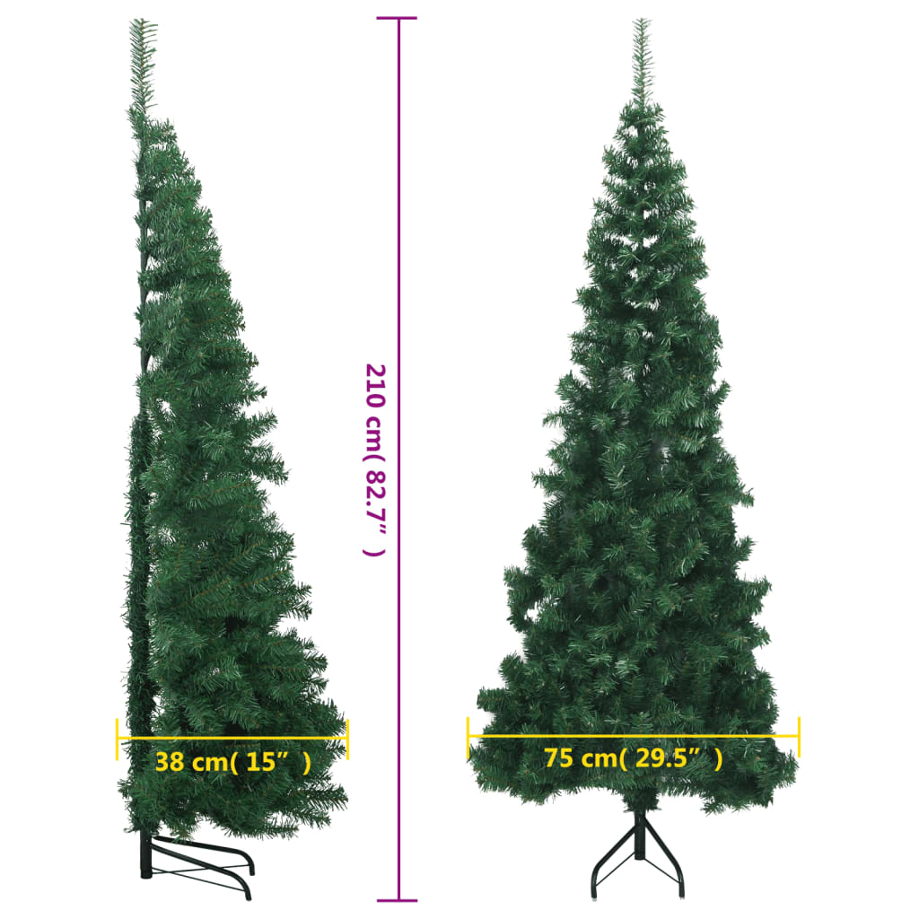 Corner Artificial Christmas Tree Green 210 cm PVC