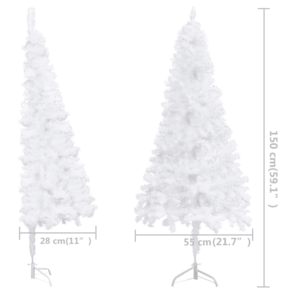 Corner Artificial Christmas Tree White 150 cm PVC