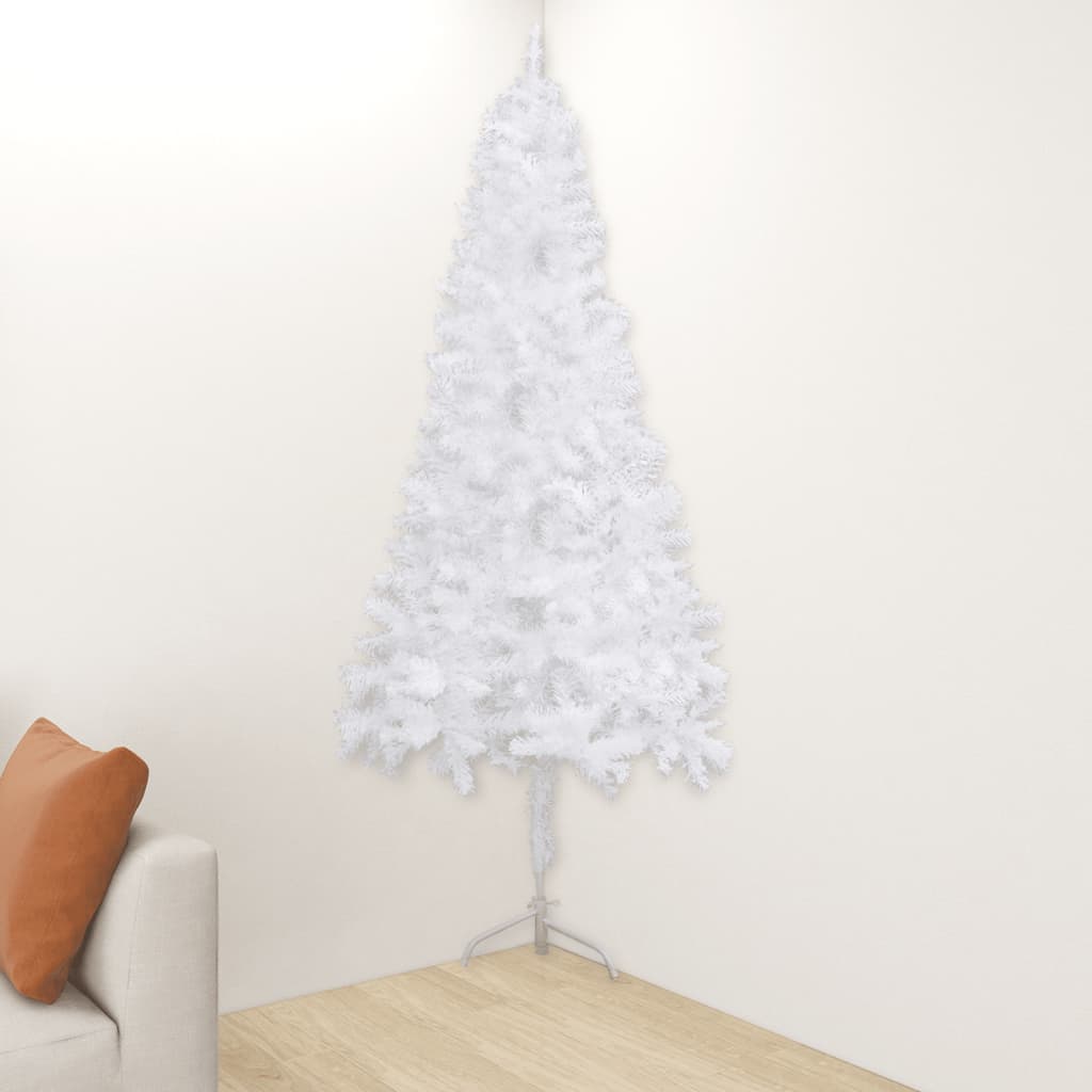 Corner Artificial Christmas Tree White 150 cm PVC