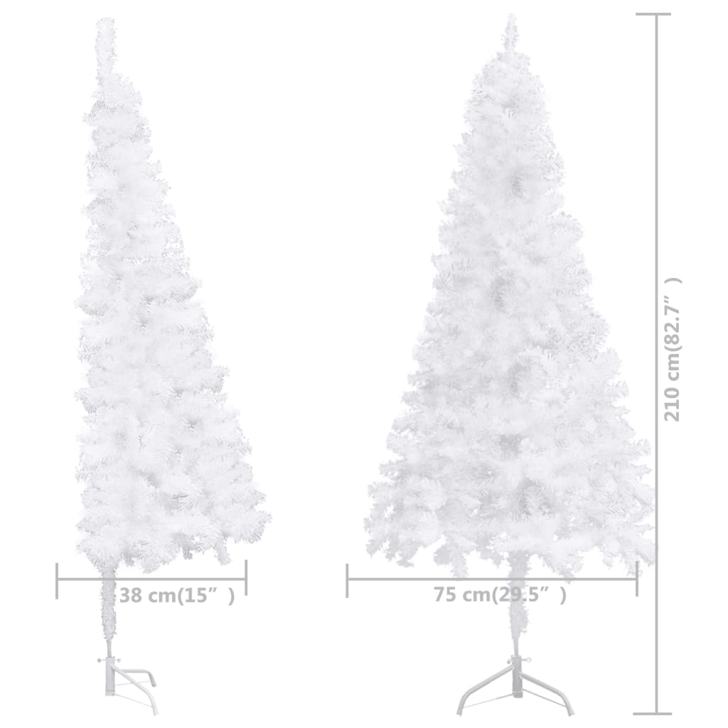 Corner Artificial Christmas Tree White 210 cm PVC