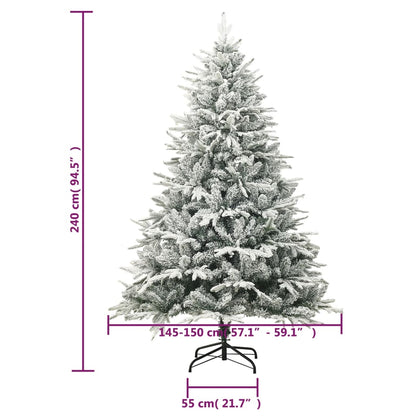 Artificial Christmas Tree with Flocked Snow Green 240 cm PVC&PE