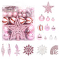 65 Piece Christmas Bauble Set Pink/Red/White