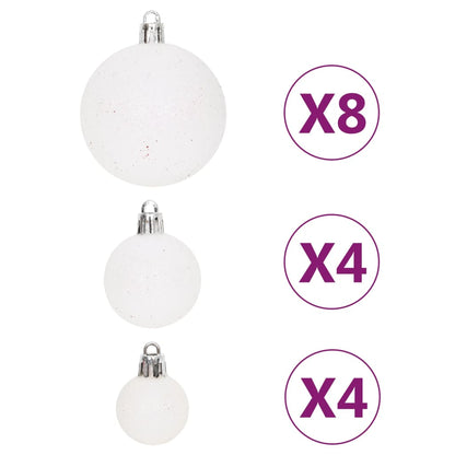 64 Piece Christmas Bauble Set Red and White