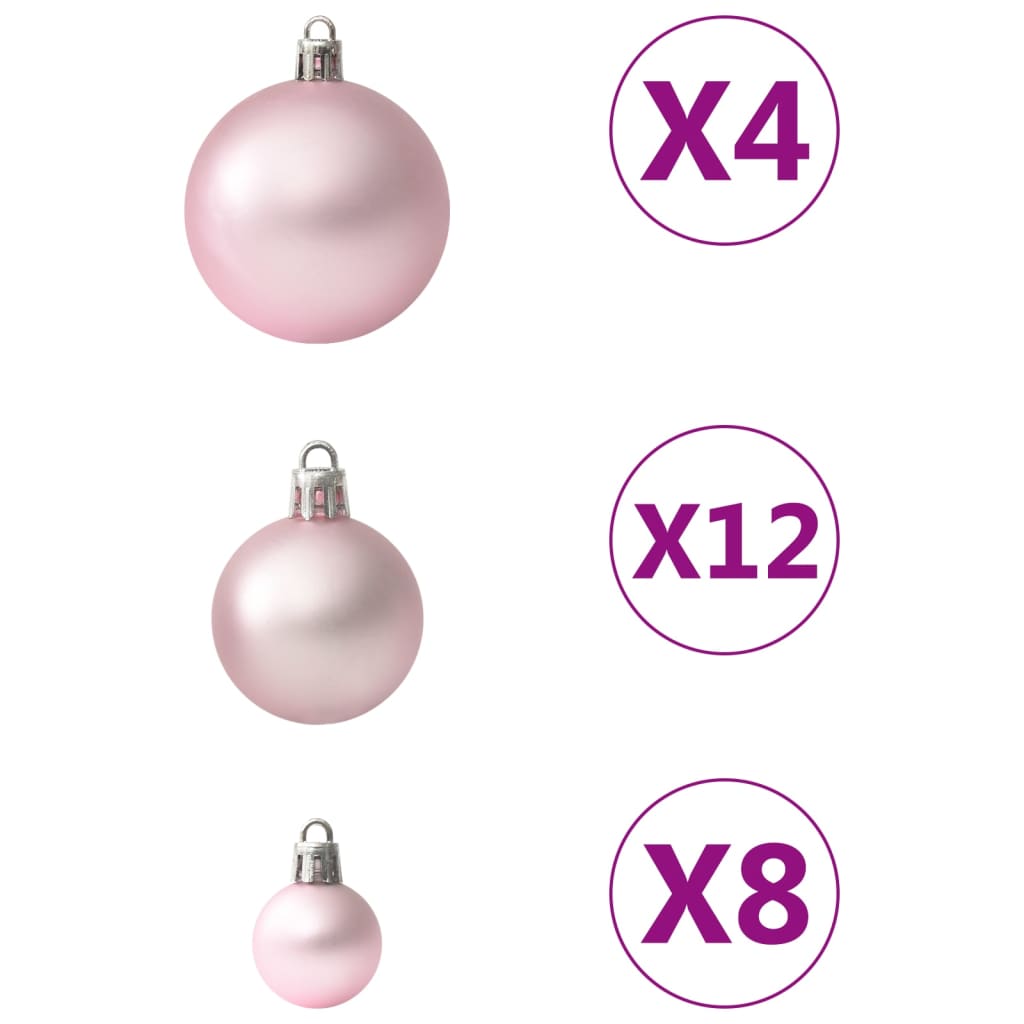 100 Piece Christmas Ball Set Pink