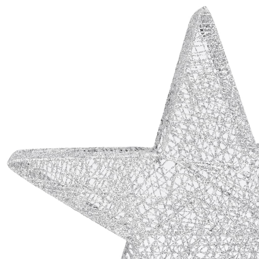 Christmas Decoration Stars 3 pcs Silver Mesh LED Outdoor Indoor