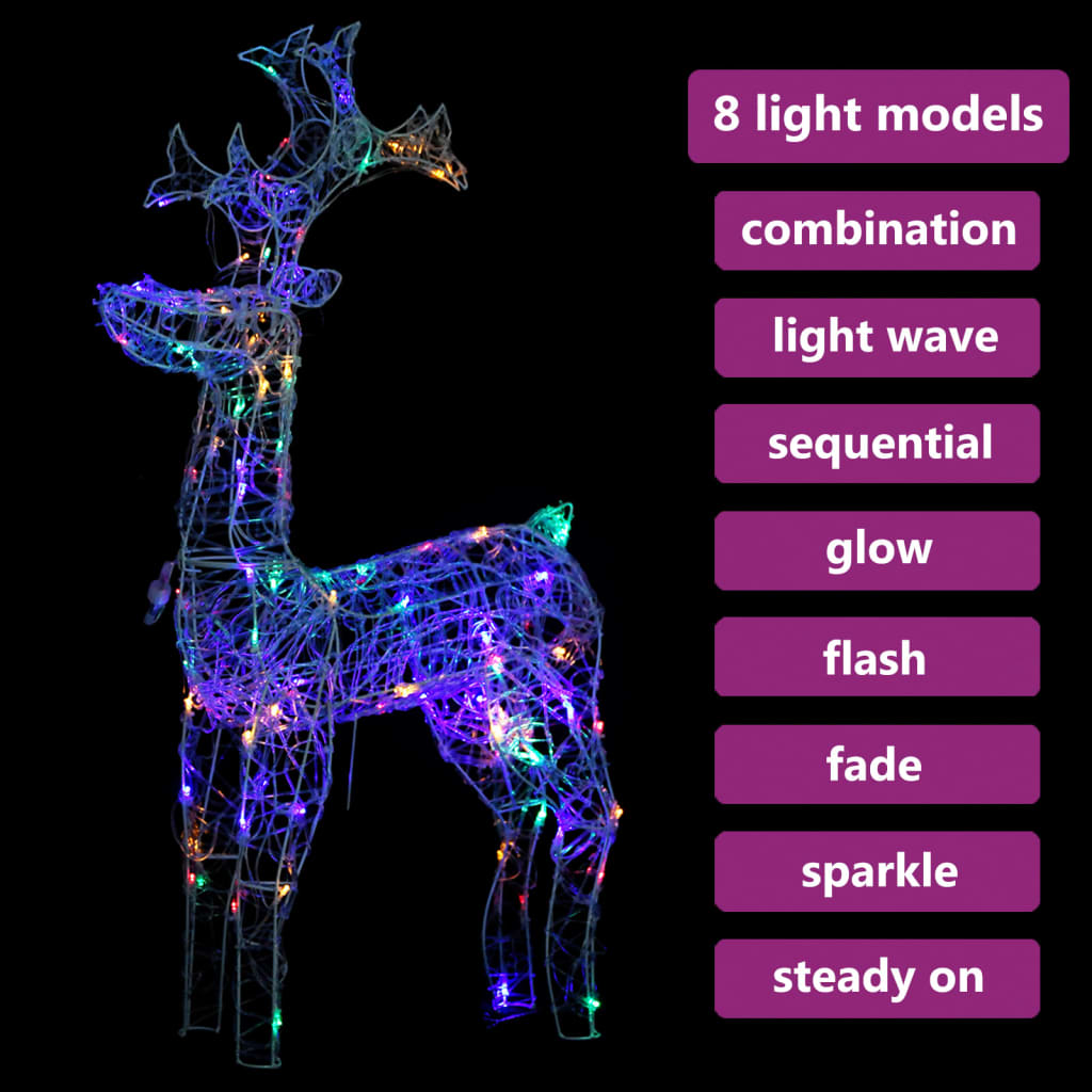 Reindeer Christmas Decoration 90 LEDs 60x16x100 cm Acrylic