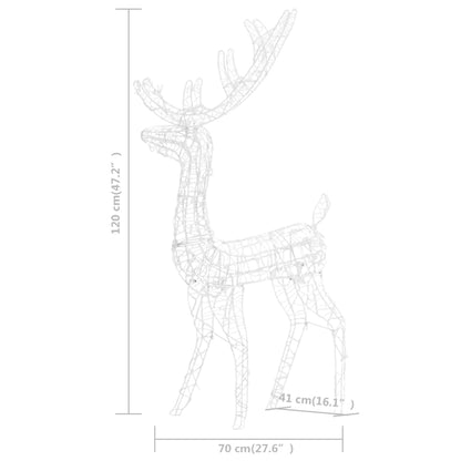 Acrylic Reindeer Christmas Decoration 140 LEDs 120 cm Cold White