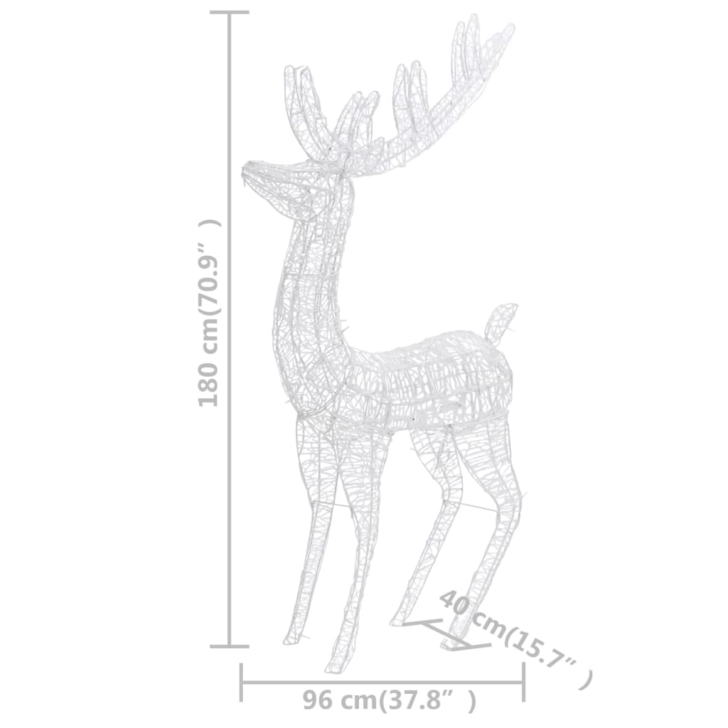 XXL Acrylic Christmas Reindeer 250 LED 180 cm Cold white