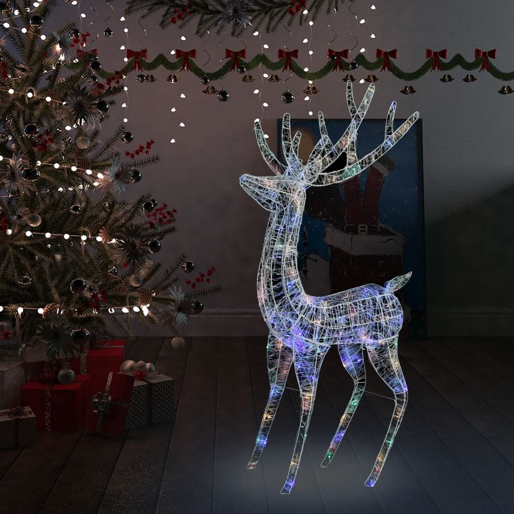 XXL Acrylic Christmas Reindeer 250 LED 180 cm Colourful