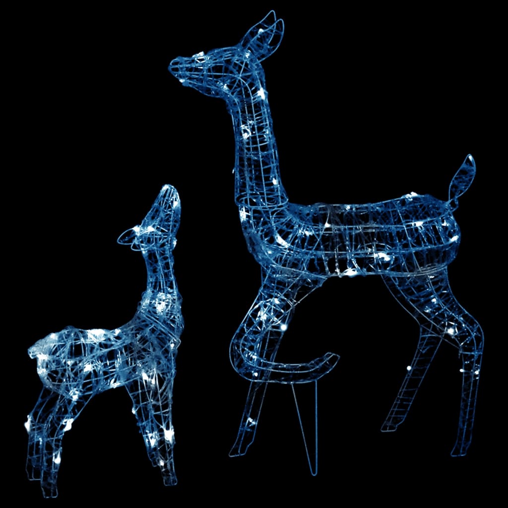 Acrylic Reindeer Family Christmas Decoration 160 LED Cold White