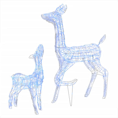 Acrylic Reindeer Family Christmas Decoration 160 LED Blue