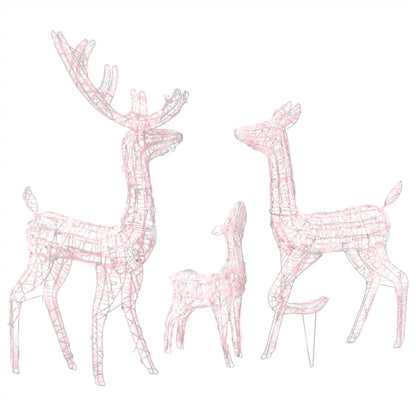 Acrylic Reindeer Family Christmas Decoration 300 LED Warm White