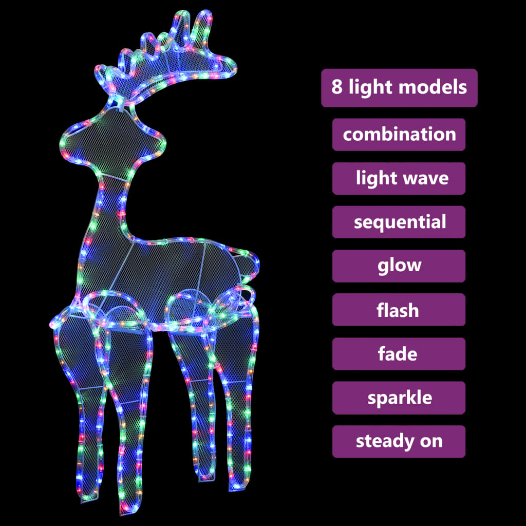 Reindeer Christmas Decoration with Mesh 306 LEDs 60x24x89cm