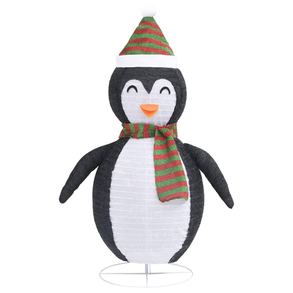 Decorative Christmas Snow Penguin Figure LED Luxury Fabric 60cm