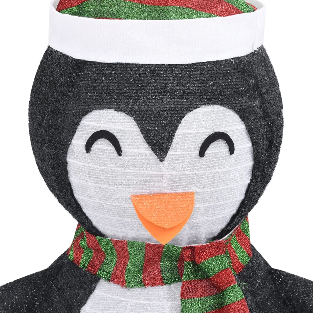 Decorative Christmas Snow Penguin Figure LED Luxury Fabric 60cm