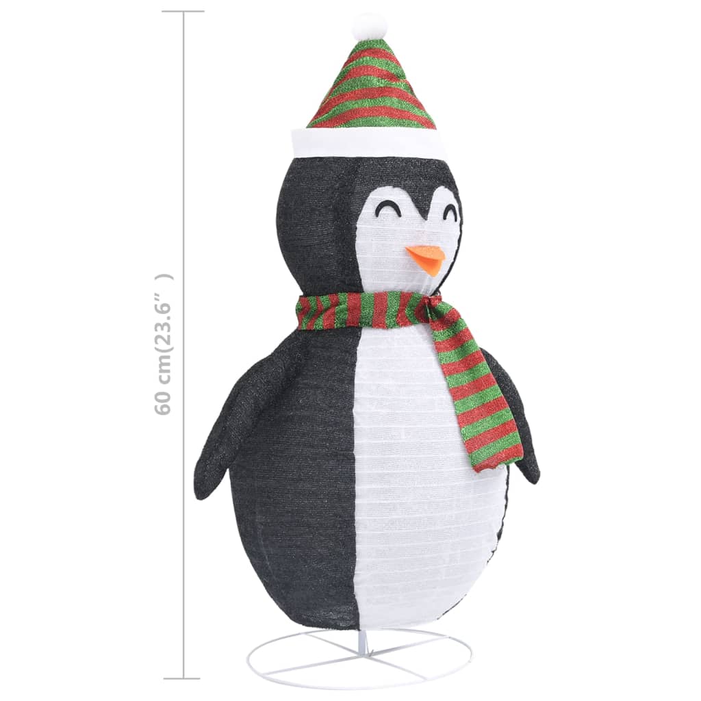 Decorative Christmas Snow Penguin Figure LED Luxury Fabric 60cm