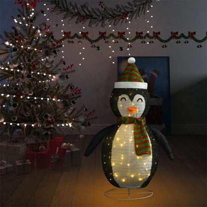 Decorative Christmas Snow Penguin Figure LED Luxury Fabric 120cm