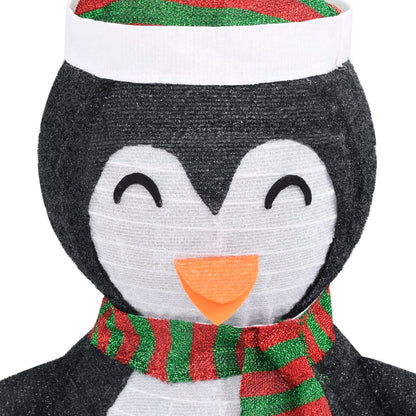 Decorative Christmas Snow Penguin Figure LED Luxury Fabric 120cm