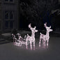 Reindeers & Sleigh Christmas Decoration 160 LEDs 130 cm Acrylic