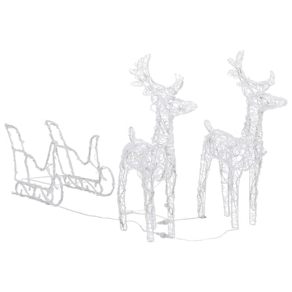 Reindeers & Sleigh Christmas Decoration 160 LEDs 130 cm Acrylic