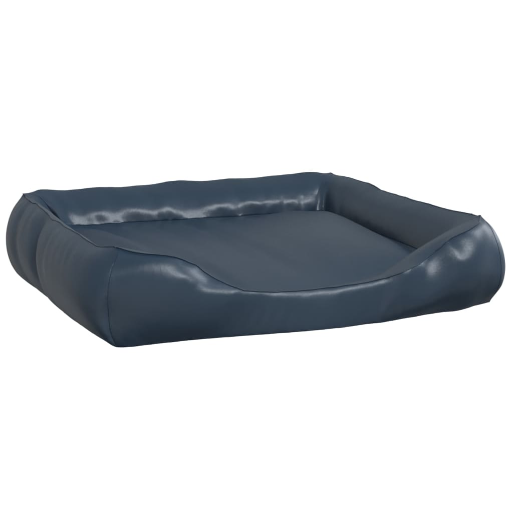 Dog Bed Dark Blue 80x68x23 cm Faux Leather