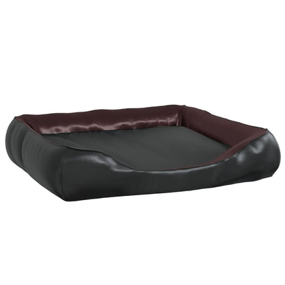 Dog Bed Black and Brown 80x68x23 cm Faux Leather