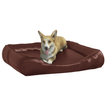 Dog Bed Brown 80x68x23 cm Faux Leather