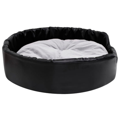 Dog Bed Black and Grey 90x79x20 cm Plush and Faux Leather