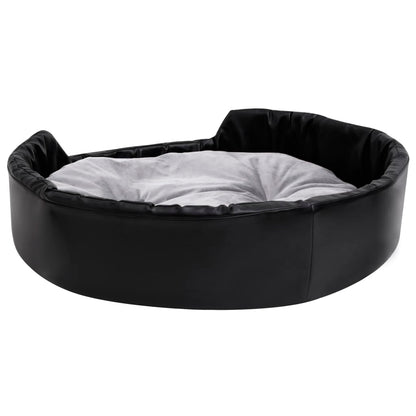 Dog Bed Black and Grey 90x79x20 cm Plush and Faux Leather