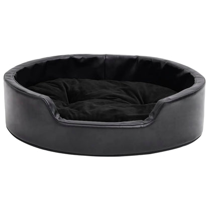 Dog Bed Black 69x59x19 cm Plush and Faux Leather