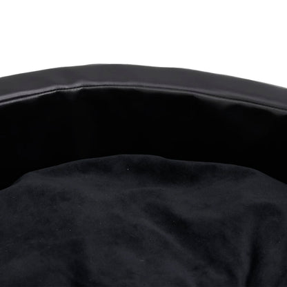 Dog Bed Black 69x59x19 cm Plush and Faux Leather