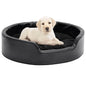 Dog Bed Black 69x59x19 cm Plush and Faux Leather