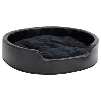 Dog Bed Black 79x70x19 cm Plush and Faux Leather