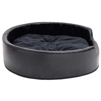 Dog Bed Black 79x70x19 cm Plush and Faux Leather