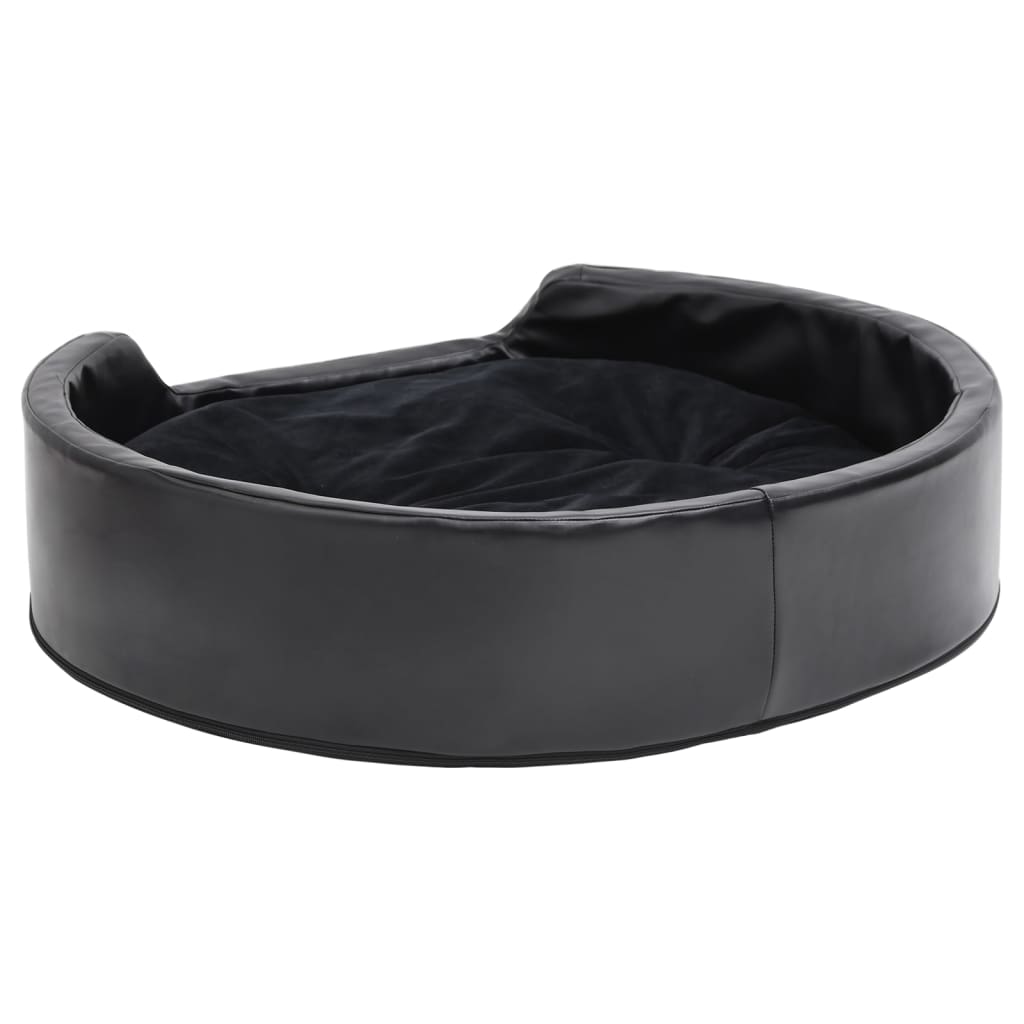 Dog Bed Black 79x70x19 cm Plush and Faux Leather