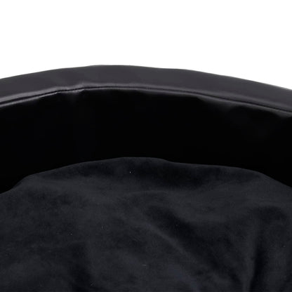 Dog Bed Black 79x70x19 cm Plush and Faux Leather