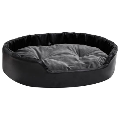 Dog Bed Black and Dark Grey 90x79x20 cm Plush and Faux Leather