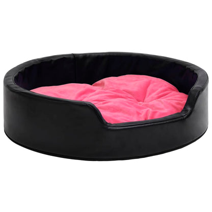 Dog Bed Black and Pink 99x89x21 cm Plush and Faux Leather