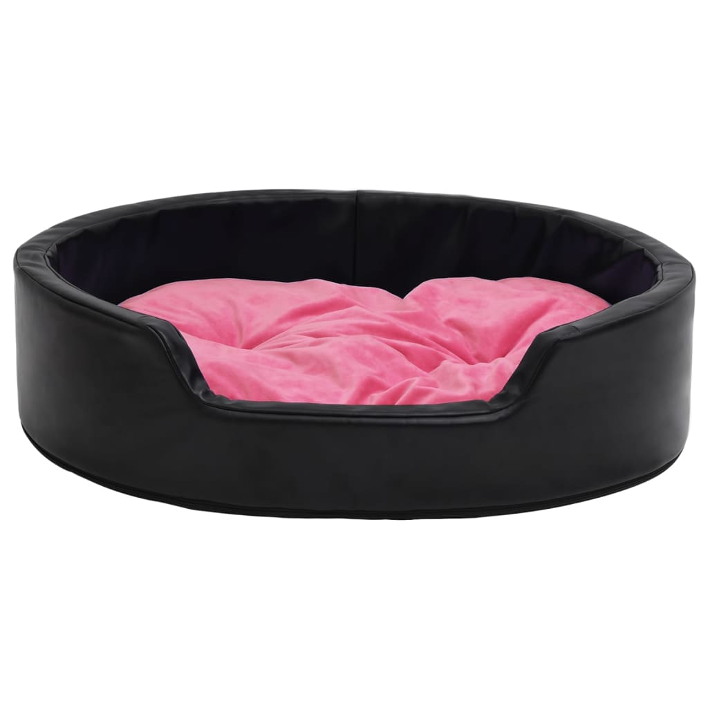 Dog Bed Black and Pink 99x89x21 cm Plush and Faux Leather