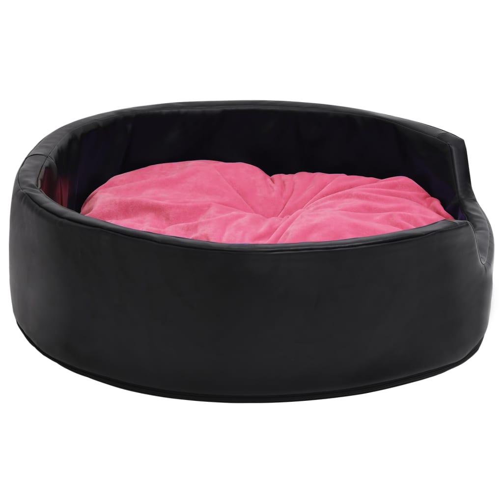 Dog Bed Black and Pink 99x89x21 cm Plush and Faux Leather