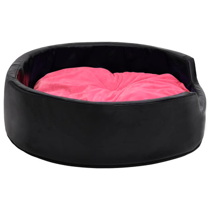 Dog Bed Black and Pink 99x89x21 cm Plush and Faux Leather