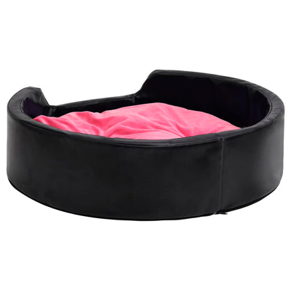 Dog Bed Black and Pink 99x89x21 cm Plush and Faux Leather