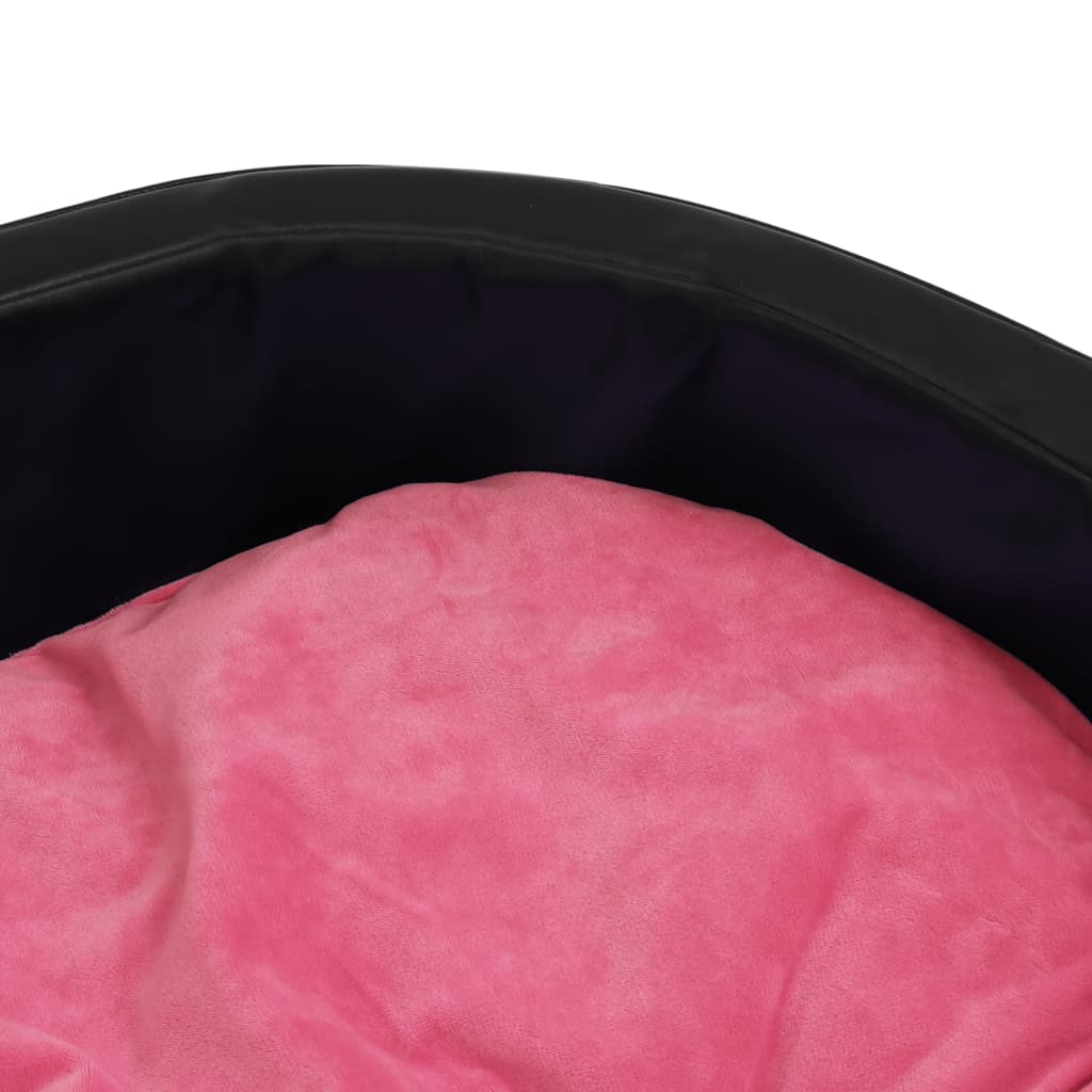 Dog Bed Black and Pink 99x89x21 cm Plush and Faux Leather